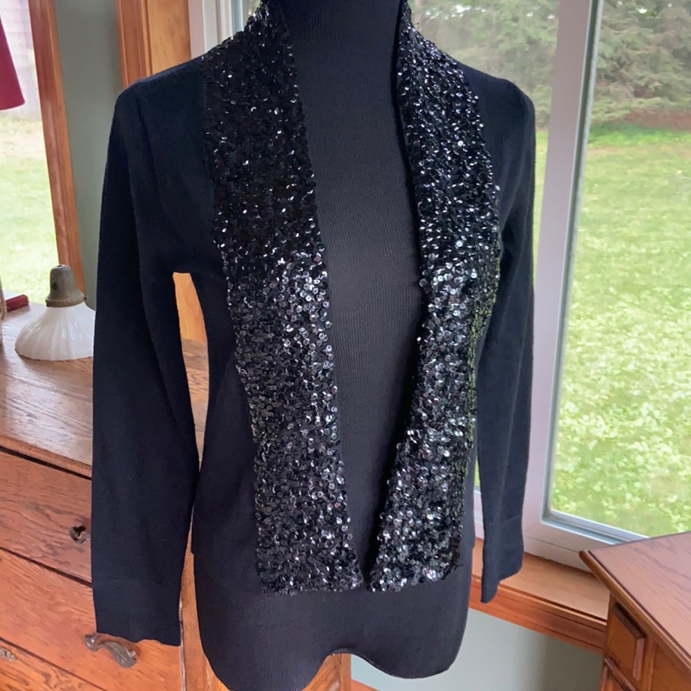 J Crew size S black sequined cardigan